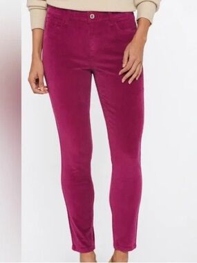 NWT Stitch Fix Cosmic Blue Love Arielle Skinny Corduroy Jeans Burgundy